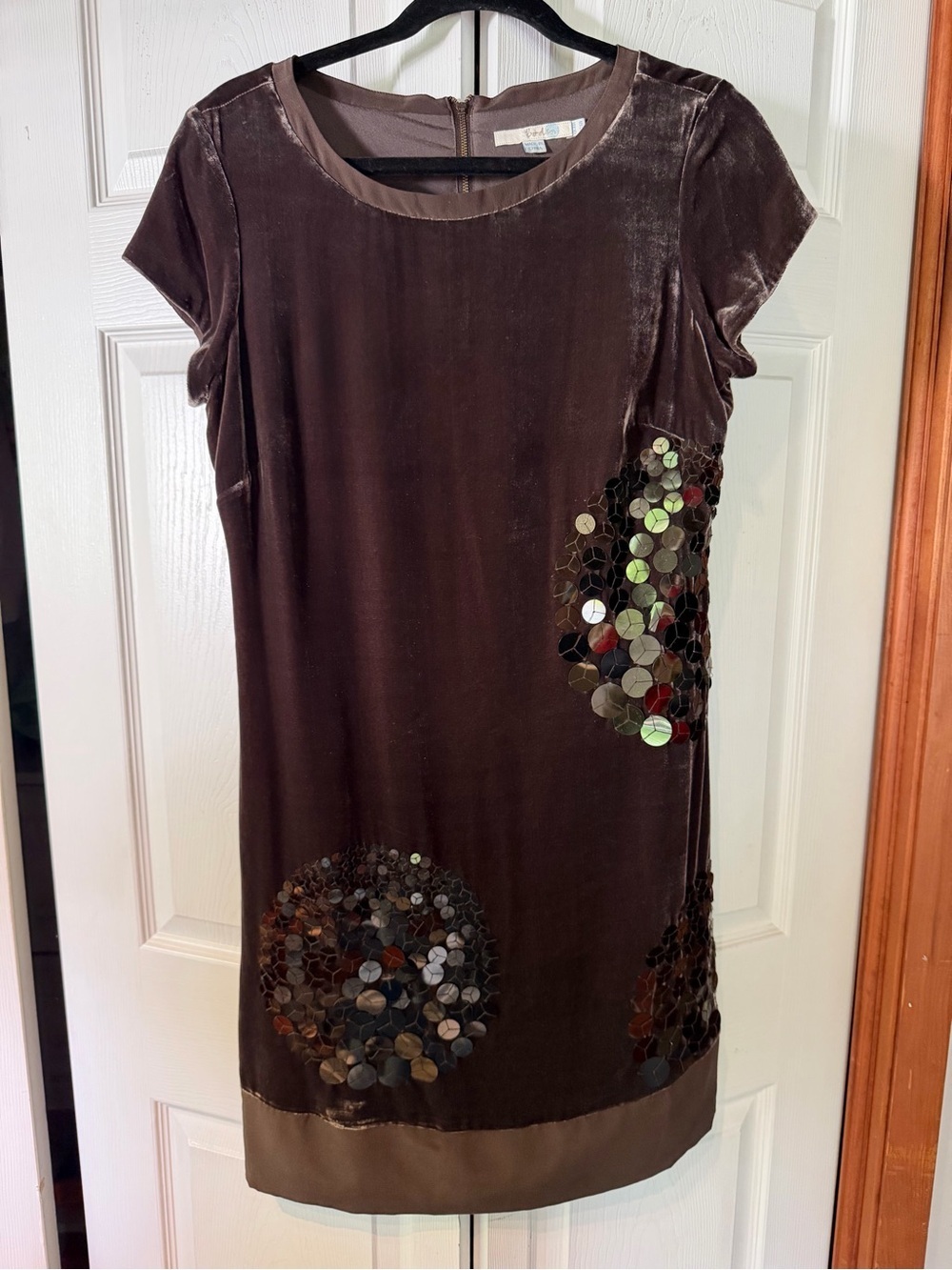 Y2K Boden Velvet & Disco Ball Silk Sequin Dress